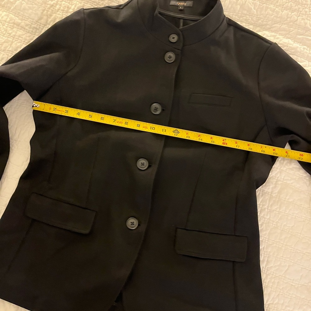 NWOT Quince ultra-stretch ponte stand collar blazer black L - Picture 4 of 13